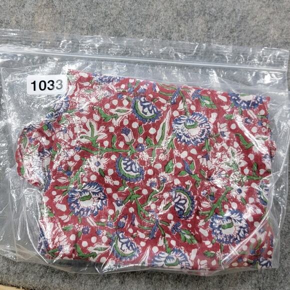 Agnes B Floral Frilled Top Blouse size 2 Red Cotton Sleeveless - Picture 12 of 12